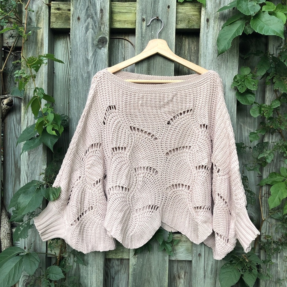 Ballet Pink Scalloped Sweater